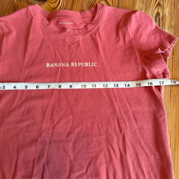 Y2K Banana Republic‎ 2008 Tee Shirt Women LG Rose Preppy Retro Festival Concert - Image 6