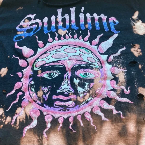Sublime Bleach-Dye Band Tee | Distressed Grunge Fit - Image 5