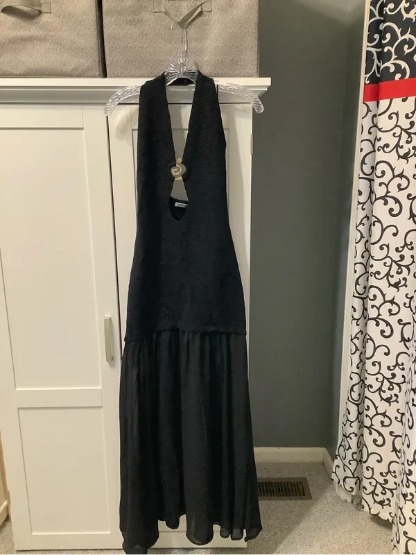Galita Fashion Women’s Black Backless Halter Maxi Dress with Keyhole Accent NWT - Image 2