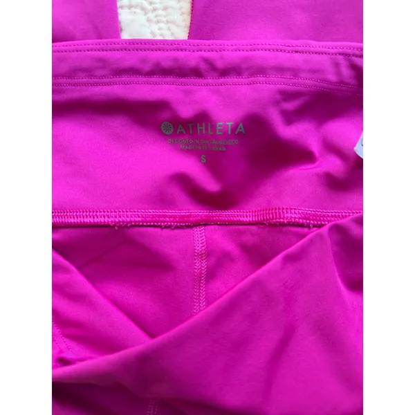 Athleta Pink Laser Cut 7/8 Leggings Size Small Hidden Zip Pocket Athletic Yoga - Image 7