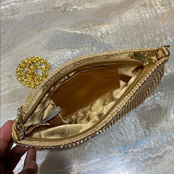 Vintage Britney Spears Gold Tone Chainmail Evening Hand Purse - Image 3