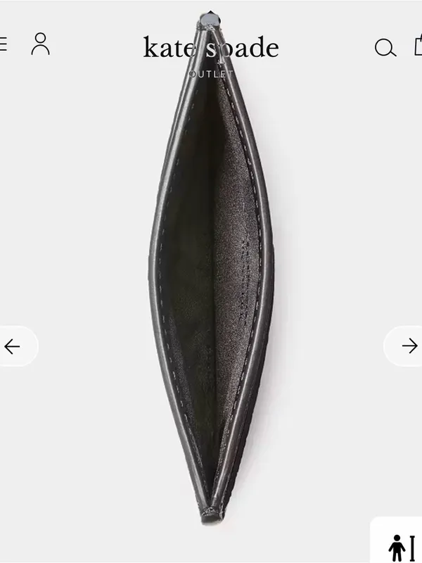 ✨ NWT Kate Spade New York Black Spade Flower Monogram Slim Card Holder Wallet ✨ - Image 4