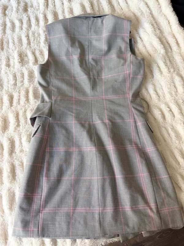 Bershka plaid trench vest - Image 2
