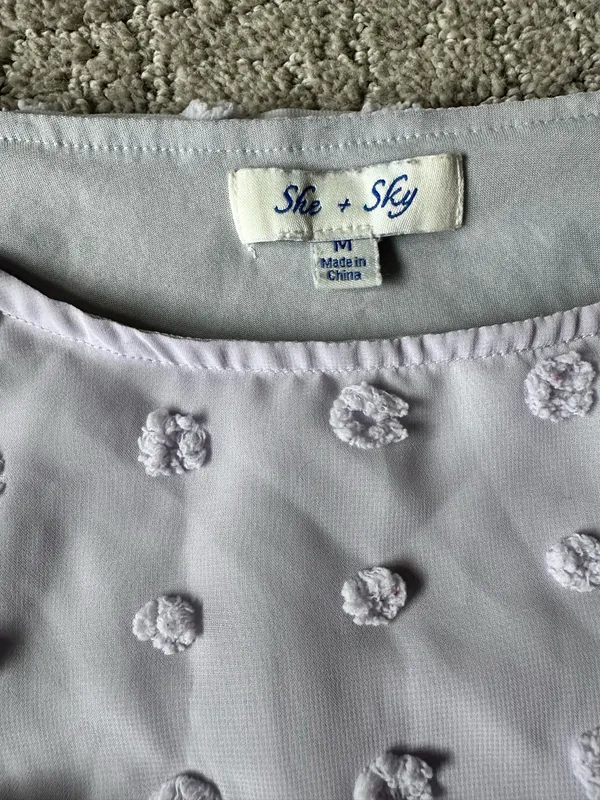 She + Sky Lavender Textured Blouse - Image 6