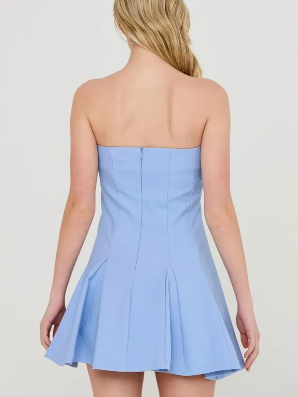 HYFVE Baby Blue Strapless Skort Dress with Built-In Shorts – Medium - Image 4