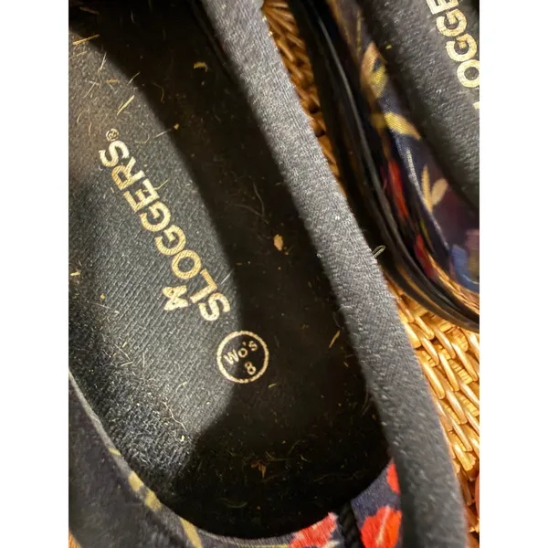 Sloggers Women Navy Blue Floral Waterproof Garden Shoes Rain Clogs Size 8 - Image 6