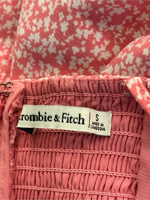 Abercrombie & Fitch Pink Floral Slit Midi Dress Small - Image 7