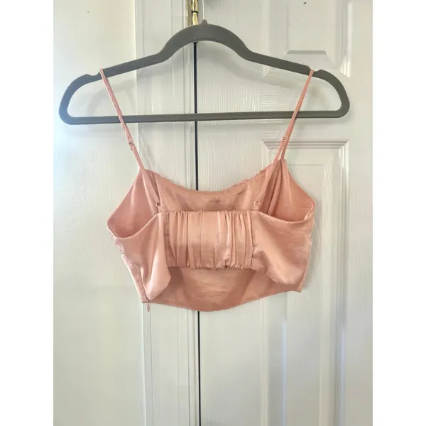 Wilfred Sonnet Blush Pink Satin Cropped Camisole Bralette - Image 2