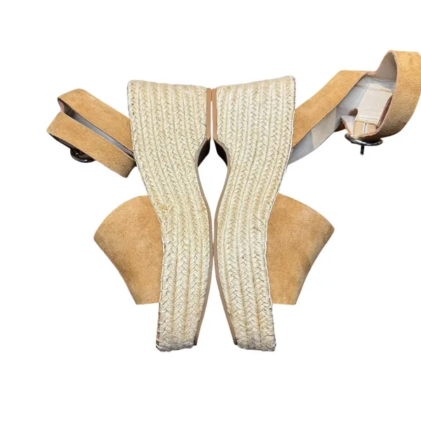 Dolce Vita Shoes Womens Size 8.5 Brown‎ Suede Espadrille Wedge Sandals Buckle - Image 5