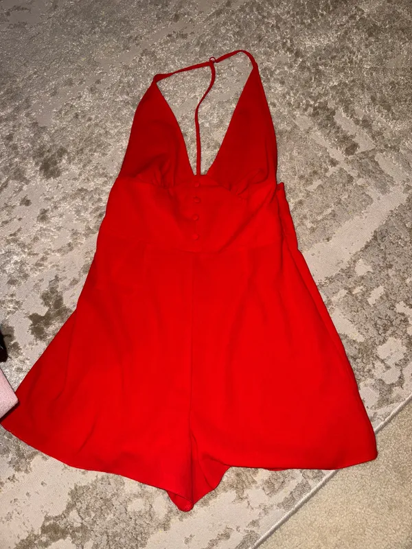 ASOS Halter Red Romper  - Image 2