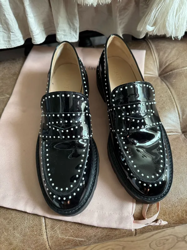Stuart Weitzman Loafer with Pearl Detail - Image 5