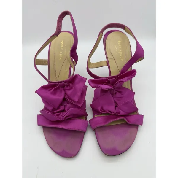 Kate Spade Slingback 4" Heels Size 8 Pink Bows Wedding Preppy Barbie Coquette - Image 2