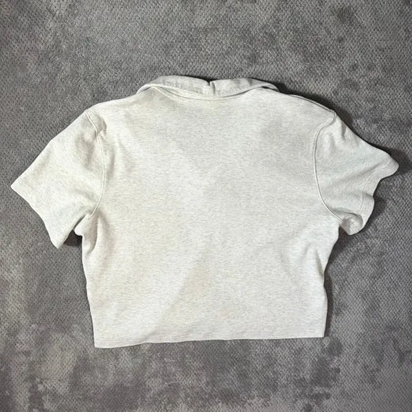 Nike Sportswear Essential Size XL Short-Sleeve Cropped Polo Heather Gray Swoosh - Image 10