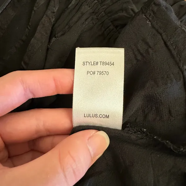 Lulus Black Peplum Cami Top Women’s Small Textured Sheer Stripe Ruffle‎ Hem - Image 7