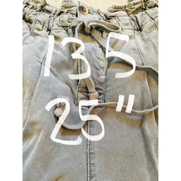 Free People Pants Women XS Olive Green Paperbag‎ Waist Tapered Casual Trousers - Image 9