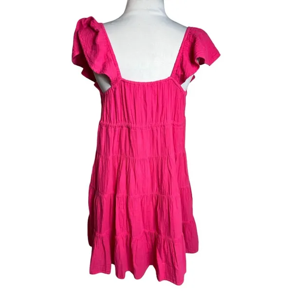 XIRENA Sonnet Shirred Minidress pink raspberry Sz‎ S - Image 4