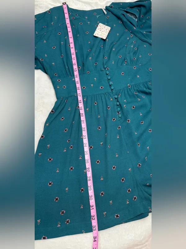 Free People Love Grows Teal Long-Sleeve Romper Size Large - Image 10
