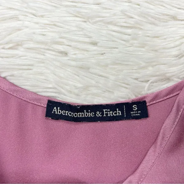 Abercrombie Mauve Pink Spaghetti Strap Peplum Crop‎ Tank Top Size Small - Image 5