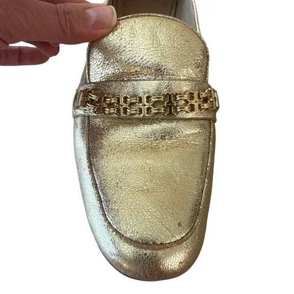 Tory Burch Gemini Link Metallic Gold Loafers‎ 9 - Image 12