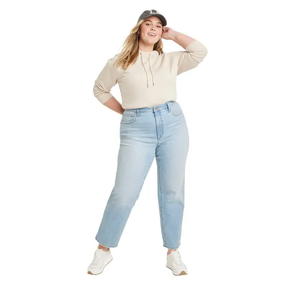 NWT Universal Thread High-Rise 90s Straight Jeans 88007520 Light Wash Blue 17 - Image 3
