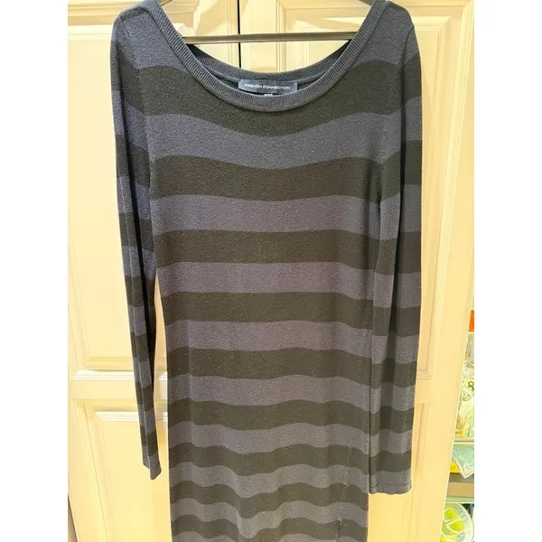French Connection Black/Navy strip dress - Image 3