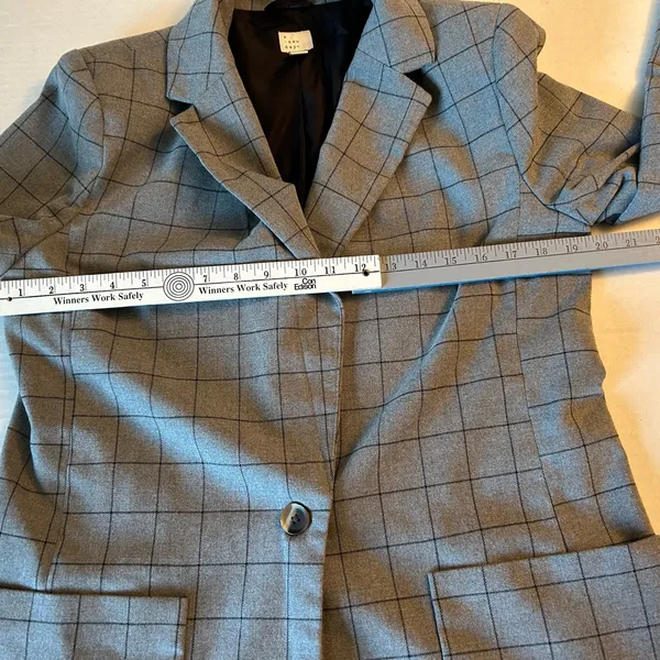 a new day Gray Plaid Blazer size Medium preppy - Image 7
