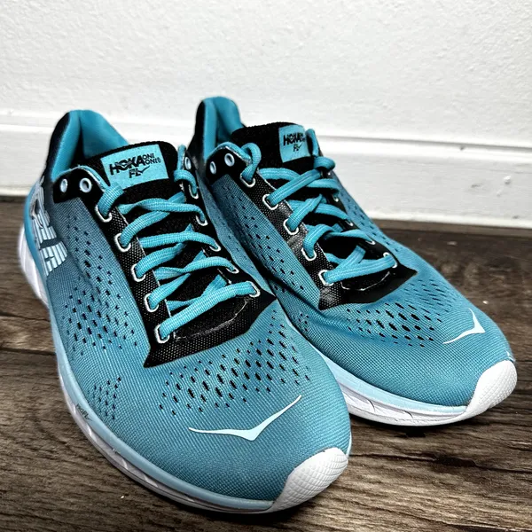 Hoka One One Cavu Running Shoes Sneakers PROFLY Lace Up Mesh Blue Black 7.5 - Image 3