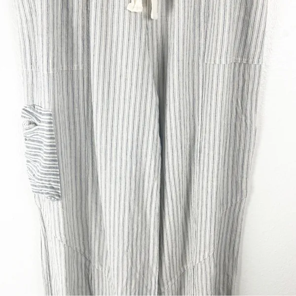 NEUTRAL GROUND Blue Striped High Rise Elastic Drawstring Waist Pants Small Boho - Image 10