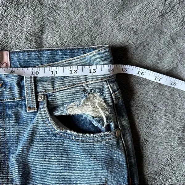 Revice High Rise‎ Distressed Straight Leg Button Up Jeans Women's 27 - Image 7