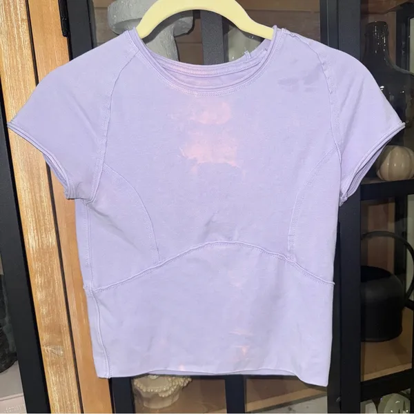 Free People Protagonist Cropped Cap sleeve tee lilac lavender we the free - Image 2