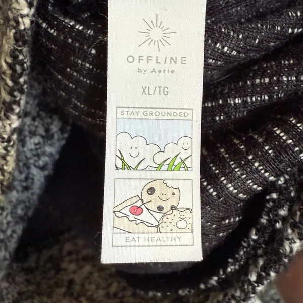 OFFLINE By Aerie Snowday Mock Neck Sweater Pullover Gray‎ Black Speckled XL - Image 7