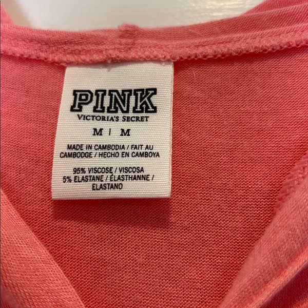 PINK Victoria's Secret Coral Zip Hoodie size medium. - Image 3