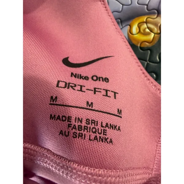 Nike‎ One Dri-FIT Pink Strappy Back Sports Bra Medium Scoop Neck Activewear - Image 5