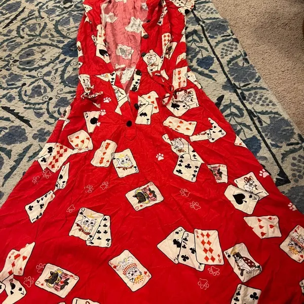 Collectif London Liza Cat Croupier Red Swing Dress (Size 2)‎ - Image 5