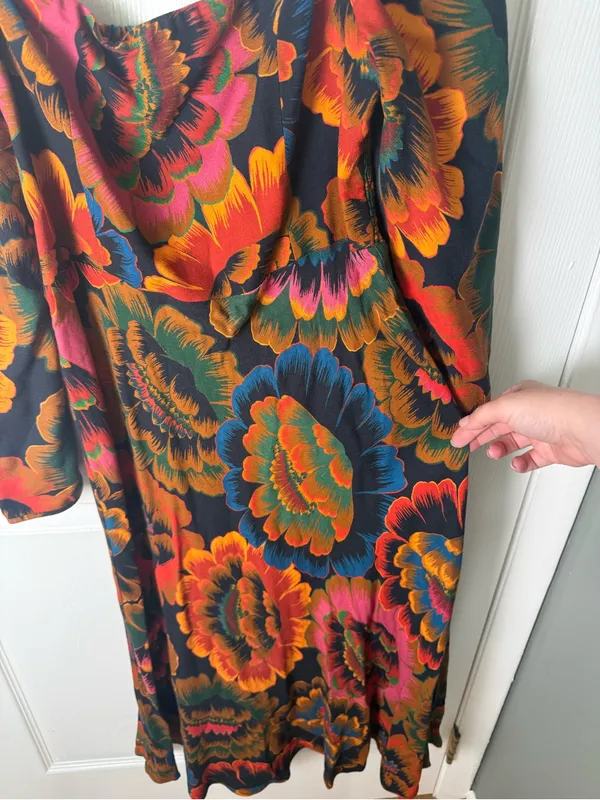 Farm Rio Colorful Flowers Midi Dress M - Image 3