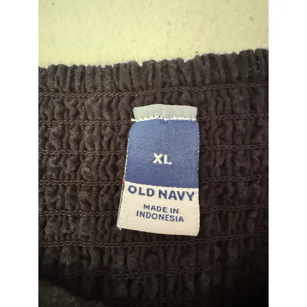 Old Navy Black Textured Puff Sleeve Babydoll Dress Size XL - Image 6
