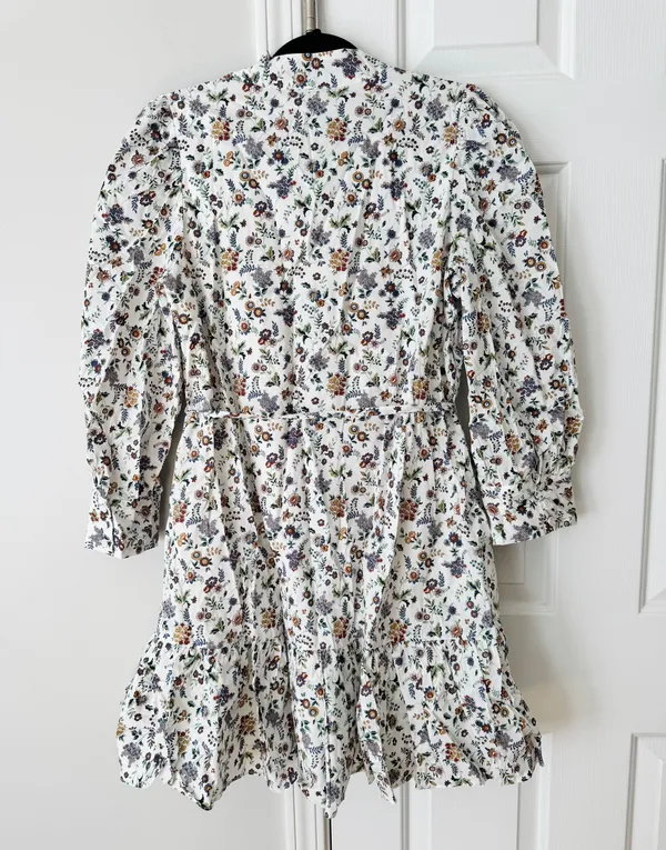 English Factory Floral Pintuck Smocked Mini Dress, Size M - Image 12