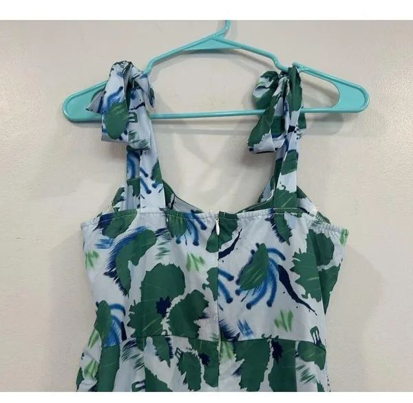 Cider Floral Multicolor Blue Green Dress Tie Strap Small S NEW - Image 5