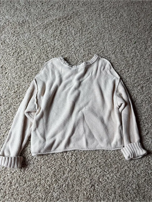 American Eagle Outfitters Cream Scoopneck Knit Sweater - Image 3