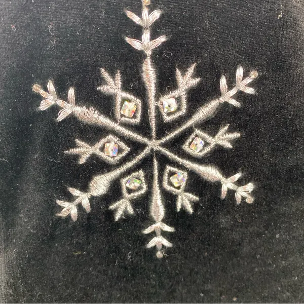 Bechamel Holiday velour sequin snowflakes party top Christmas XL Extra Large - Image 5
