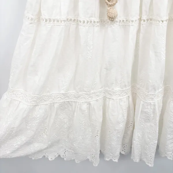 Anthropologie Womens Brittney Crochet Top Eyelet Boho Cottagecore Tiered Dress S - Image 5