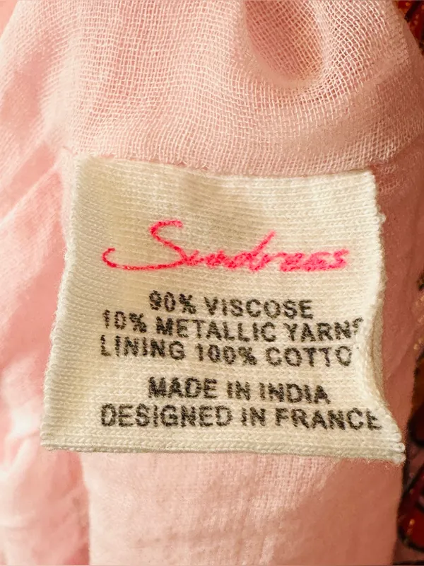 Sundress Blair Havana Framboise Orange Pink Paisley Metallic Mini Dress - Image 13