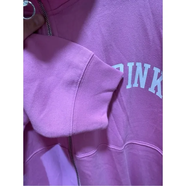 Victoria’s Secret PINK Oversized Full Zip Hoodie – Pink Bloom – Medium – NWOT - Image 9