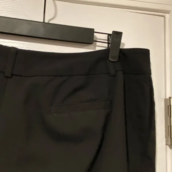 Coldwater Creek Size 14P Soft Stretch Black Wide Leg Zip Up Trouser Pants - Image 5
