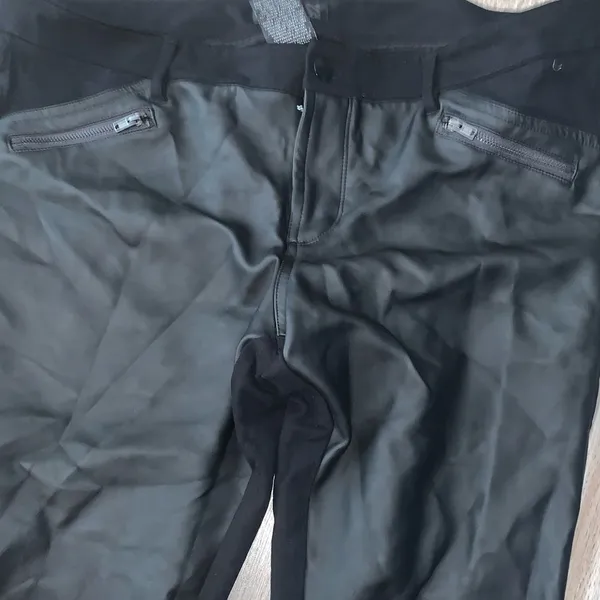 Vintage MOSSIMO Y2k faux leather zip knit pants - Image 2