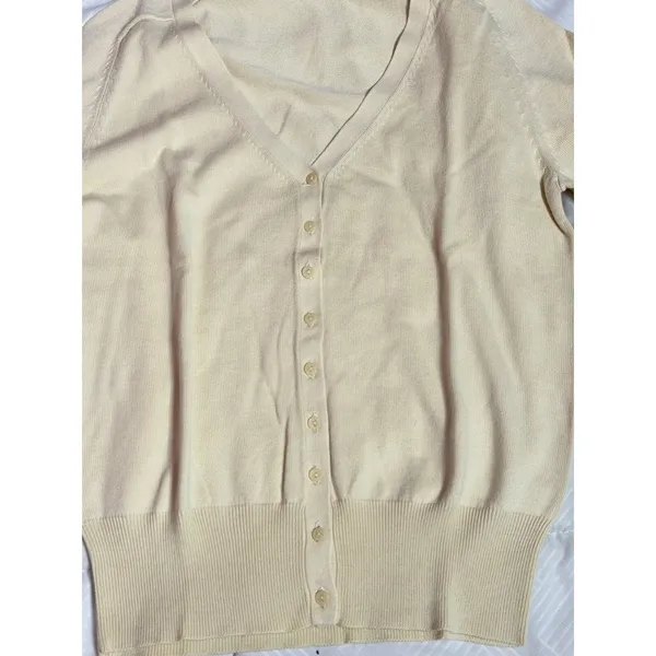 GAP Ivory Ribbed Knit Cardigan Size S‎ Button Down - A1- 0020 - Image 3