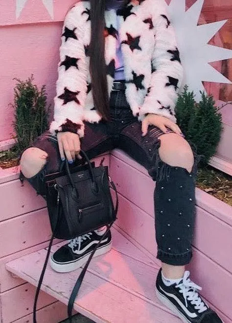 Star Fur Jacket White - Image 4