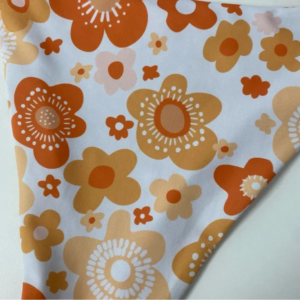 Aurelle Swim X McCall Mitchell White and Orange Floral Bikini - Image 13