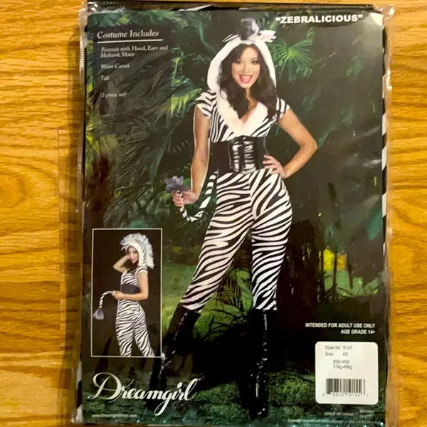 🎉Sale🎉 Sexy Zebra Costume Size Extra Small Black - Image 4