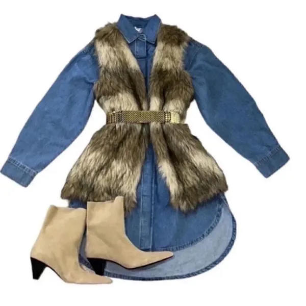 H&M Denim Blue Oversized Dress (Size XS) - Image 7